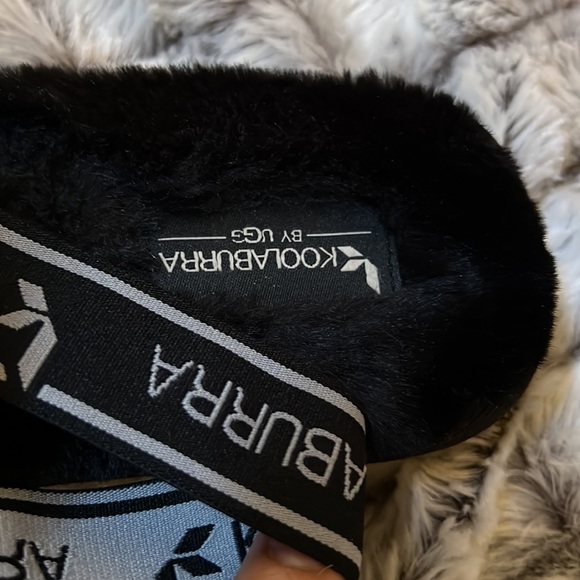 LK NEW 10 KOOLABURRA by UGG Fuzz’n slipper SHOES SLIDES grey / black furry plush - Picture 5 of 5